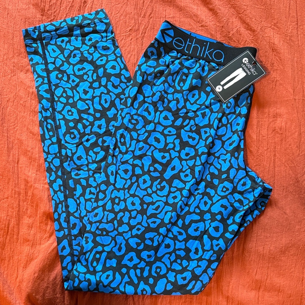 Ethika  Black and Blue leopard Leggings